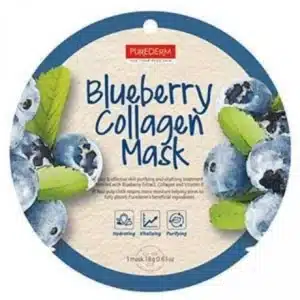 PUREDERM Blueberry Collagen Mask, Колагенова маска за лице с боровинка, 19041