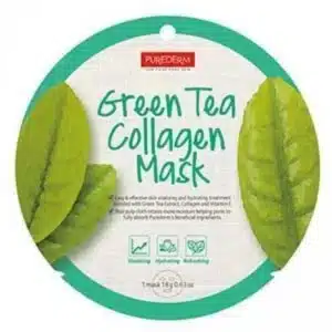 PUREDERM Green Tea Collagen Mask, Колагенова маска за лице с зелен чай, 19043