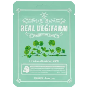 FORTHESKIN SUPER FOOD REAL VEGIFARM DOUBLE SHOT MASK-Cica, Маска за лице с азиатска центела, 21052