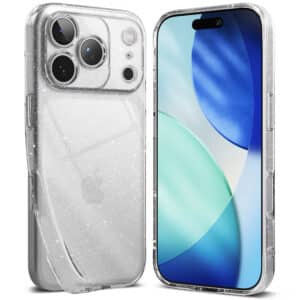 Силиконов кейс Shine 2 mm брокатен, За iPhone 17 Pro Max (6.9), Прозрачен, 21989