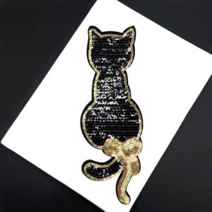 Апликация котка с пайети- 5 см х 12 см с лепило