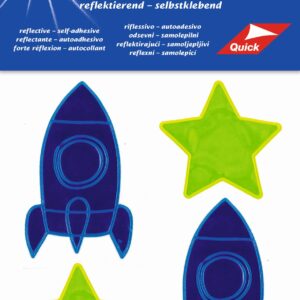 Самозалепващи се рефлекси фолиеви стикери – rocket/star, Kleiber, 61175, жълт