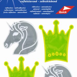 Самозалепващи се рефлекси фолиеви стикери – unicorn/crown, Kleiber, 61178, сребрист