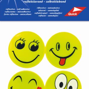 Самозалепващи се рефлекси фолиеви стикери – Funny Faces 61186, 4.5 см, жълт