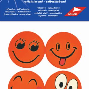 Самозалепващи се рефлекси фолиеви стикери – Funny Faces 61187, 4.5 см, оранжев