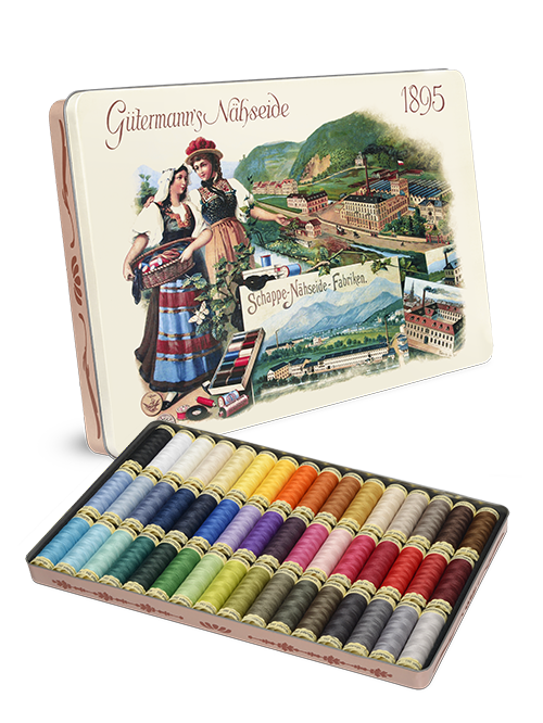 Комплект конци в метална кутия Nostalgic, 48 макари Sew-all 100 м, 640954, Gütermann 2 Комплект конци в метална кутия Nostalgic, 48 макари Sew-all 100 м, 640954, Gütermann - Image 2