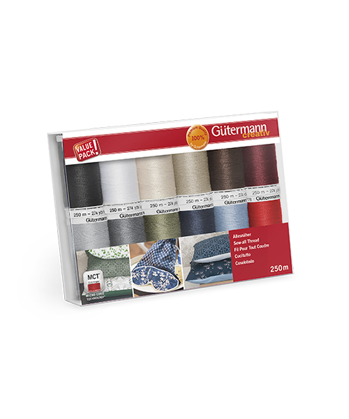 Комплект конци Gütermann Sew-all 250 м, 12 макари, 734001-1