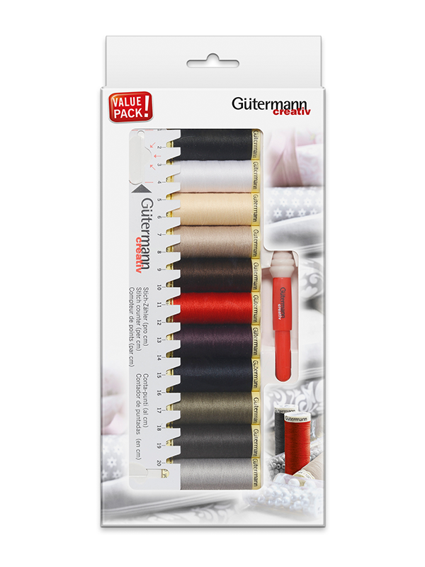 Комплект конци Gütermann Sew-all, 11 макари с мерителна линийка и разпорител Seam-fix mini, 734578 2 Комплект конци Gütermann Sew-all, 11 макари с мерителна линийка и разпорител Seam-fix mini, 734578 - Image 2