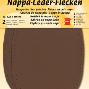Лепенки от напа кожа за пришиване, Kleiber, 85005, тъмнокафяви, 2 бр.