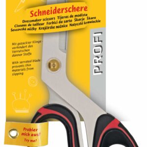 Шивашка ножица ProfiLine, назъбено острие, Kleiber, 92053, червена, 215 мм