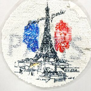 Апликация за пришиване Paris с пайети, двулицева, 20 см х 20см
