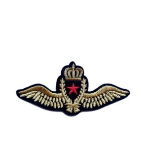 Апликация Корона с криле, със златно ламе, 9х4.3 см, с лепило