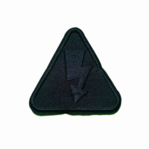 Апликация триъгълник със знак черна 6.5х6.0 см, с лепило