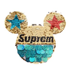 Апликация Suprem Mouse с двулицеви пайети, за пришиване 22 х 19 см