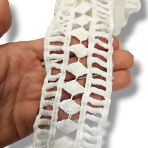 Плетен ширит памук 5.5 см – raw white
