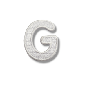 Апликация буква G бяла, 4.5 х 3.5 см, с лепило