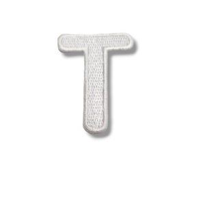 Апликация буква T бяла, 4.5 х 3.5 см, с лепило
