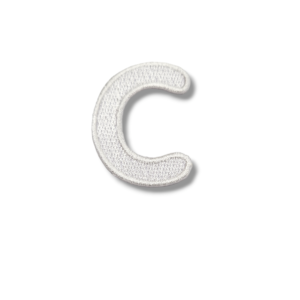 Апликация буква C бяла, 4.5 х 3.5 см, с лепило