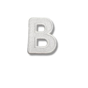 Апликация буква B бяла, 4.5 х 3.5 см, с лепило