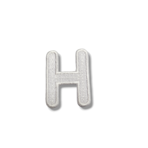 Апликация буква H бяла, 4.5 х 3.5 см, с лепило