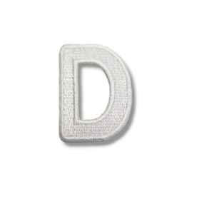 Апликация буква D бяла, 4.5 х 3.5 см, с лепило