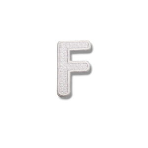 Апликация буква F бяла, 4.5 х 3.5 см, с лепило