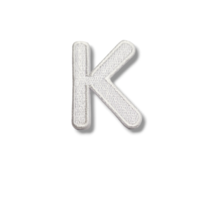 Апликация буква K бяла, 4.5 х 3.5 см, с лепило