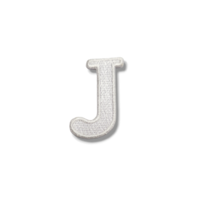 Апликация буква J бяла, 4.5 х 3.5 см, с лепило