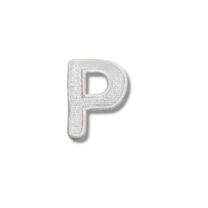 Апликация буква P бяла, 4.5 х 3.5 см, с лепило