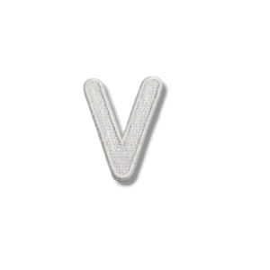 Апликация буква V бяла, 4.5 х 3.5 см, с лепило