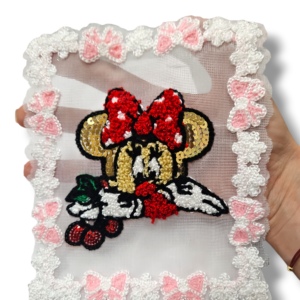 Апликация Minnie бродерия с пайети, плетена – 17 х 15 см, за пришиване