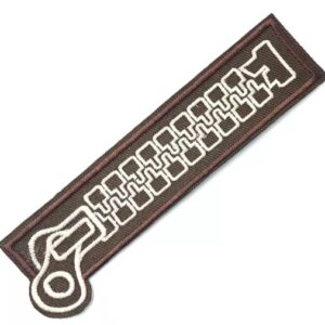 Апликация Цип кафяв, 12.1х3.3 см, с лепило